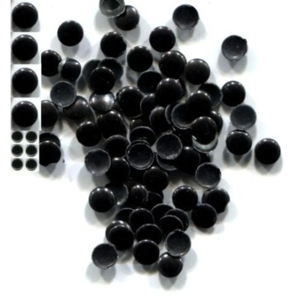 ROUND Smooth Nailheads  3mm Hot Fix‎   BLACK    2 Gross  288 Pieces